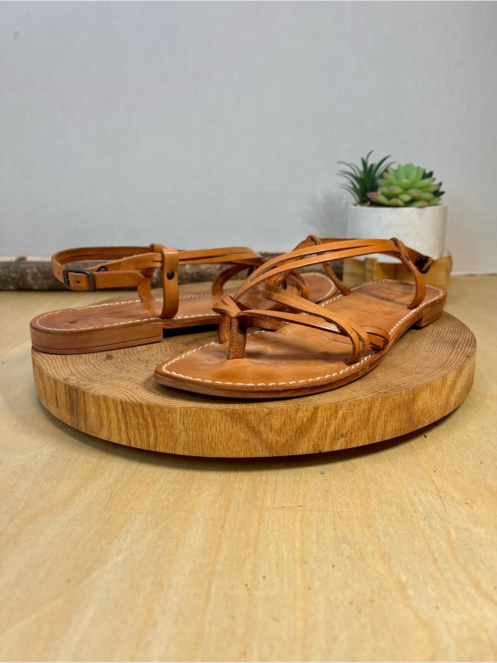 Bottega Italiana Leather Sandals Size 41 - Picture 9 of 13